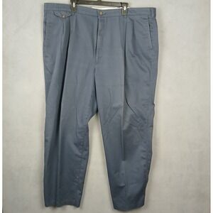Savane Chino Pants Mens 46x30 Gray Cotton‎ Pleated Front Straight Leg Casual